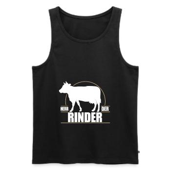 Herr der Rinder - Männer Premium Bio Tank Top - Schwarz - Vorne - Michal (187cm)