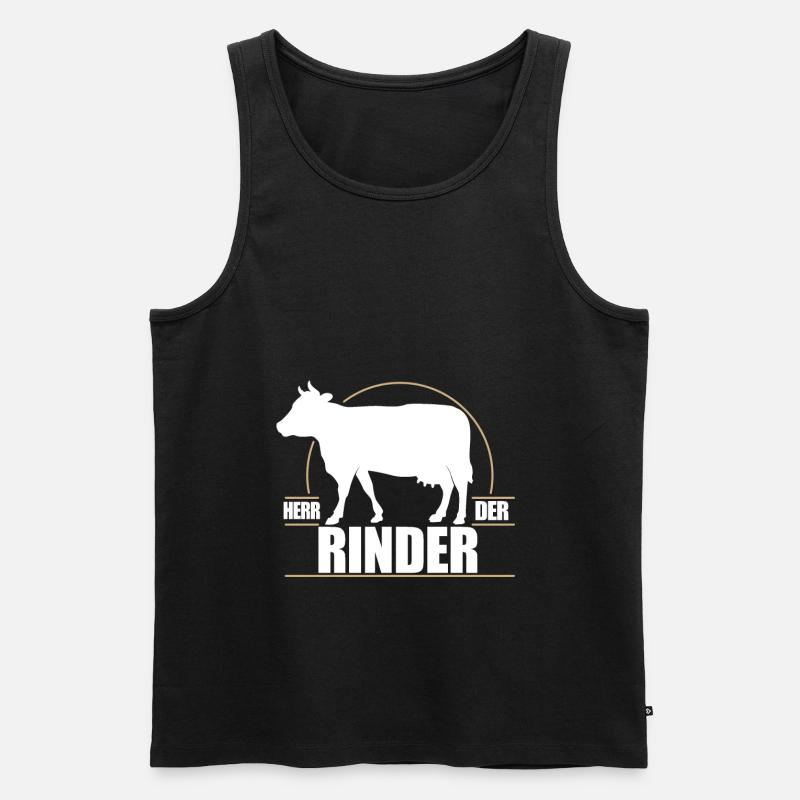 Herr der Rinder - Männer Premium Bio Tank Top - Schwarz