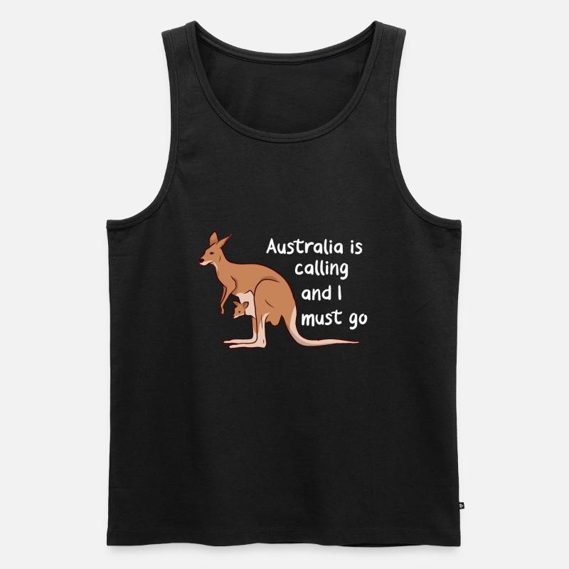 Australien Känguru Kangaroo Koala Backpacker - Männer Premium Bio Tank Top - Schwarz