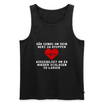 Notarzt Arzt Rettungssanitäter Krankenhaus - Männer Premium Bio Tank Top - Schwarz - Vorne - Michal (187cm)