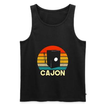 cajon vintage instrument - Männer Premium Bio Tank Top - Schwarz - Vorne - Michal (187cm)