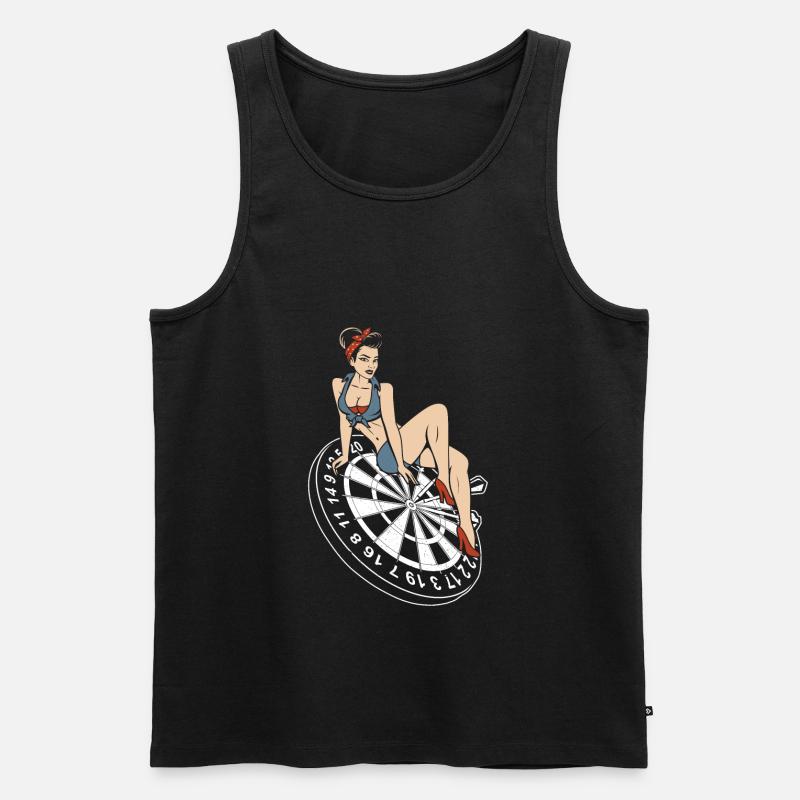 Darts Spruch Design - Männer Premium Bio Tank Top - Schwarz