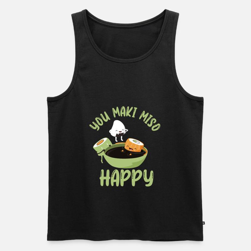 Lustiges Sushi Spruch Design - Männer Premium Bio Tank Top - Schwarz