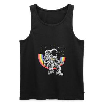 Astronaut Design - Men's Premium Organic Tank Top - black - Front - Michal (187cm)