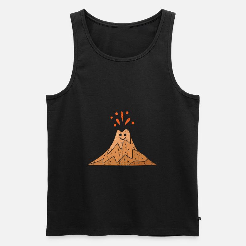 Cooles Vulkan Design - Männer Premium Bio Tank Top - Schwarz