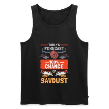 Today's Forecast 100% Chance Of Sawdust - Men's Premium Organic Tank Top - black - Front - AI Model Male 178 light (178cm)