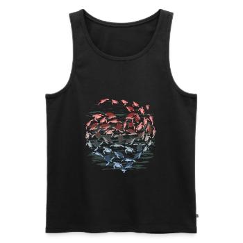 Turtle Heart Lover Ocean Gift Idea - Men's Premium Organic Tank Top - black - Front - Michal (187cm)