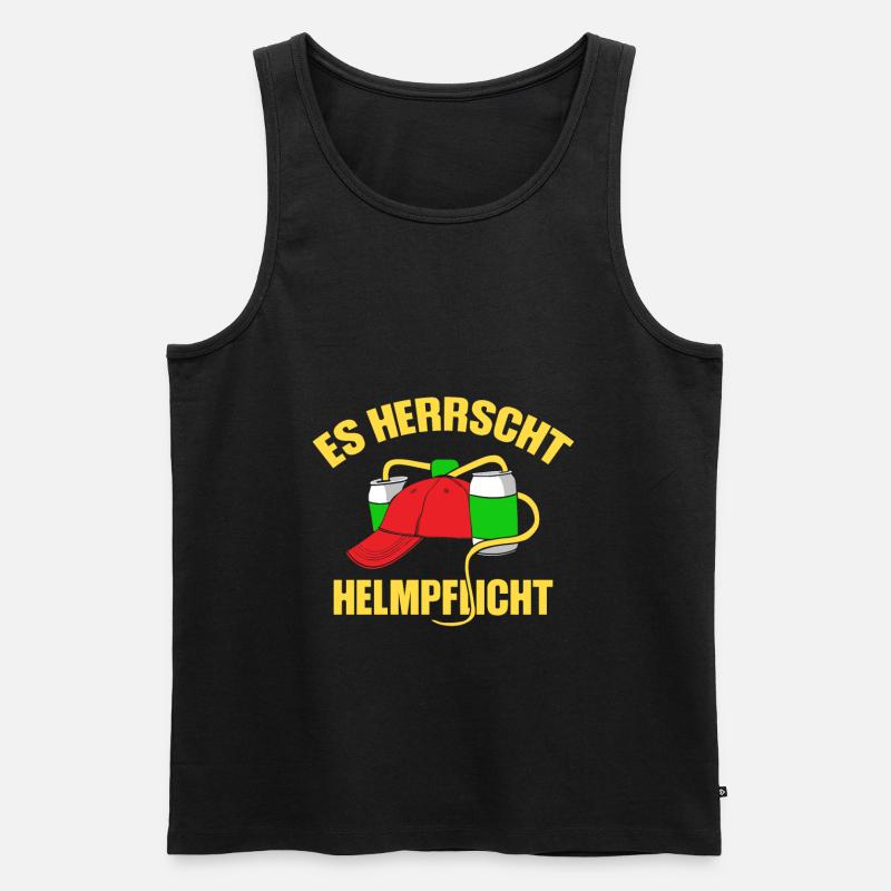 Es herrscht Helmpflicht - Männer Premium Bio Tank Top - Schwarz