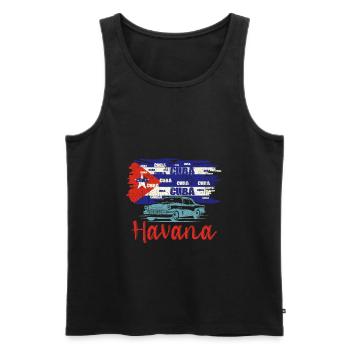 Cuba Hanvana - Débardeur bio Premium Homme - noir - Devant - AI Model Male 178 light (178cm)