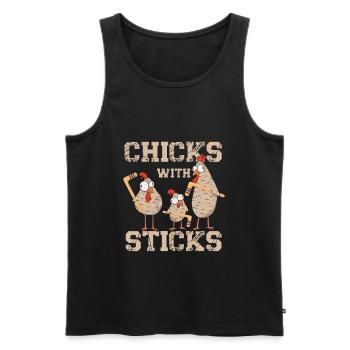 Hockey Field Hockey Ice Hockey Girls Gift Idea - Men's Premium Organic Tank Top - black - Front - Michal (187cm)