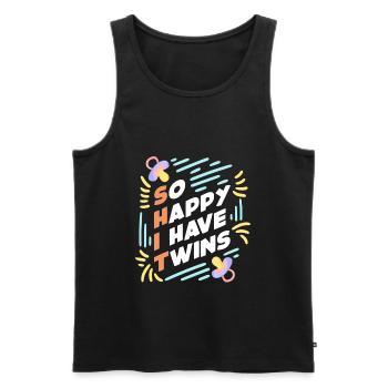Zwillinge Mama Zwilling Baby Zwillingsmama - Männer Premium Bio Tank Top - Schwarz - Vorne - AI Model Male 178 light (178cm)