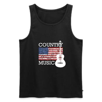 Musique country - Débardeur bio Premium Homme - noir - Devant - Michal (187cm)