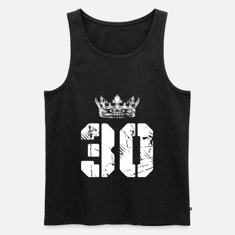 30 Zahl Krone - Männer Premium Bio Tank Top - Schwarz