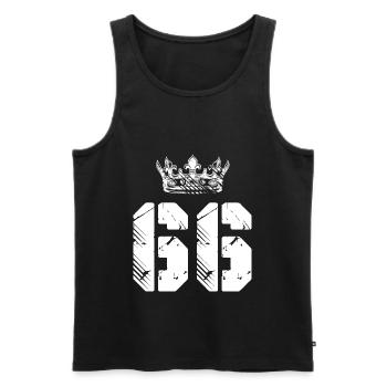 66 Couronne numérique - Débardeur bio Premium Homme - noir - Devant - Michal (187cm)