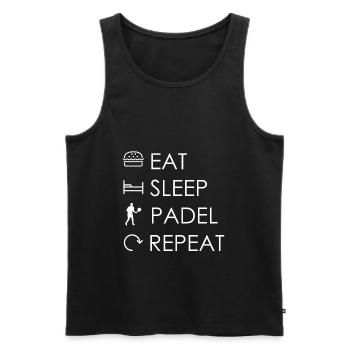 Eat Sleep Padel Repeat - Männer Premium Bio Tank Top - Schwarz - Vorne - Michal (187cm)