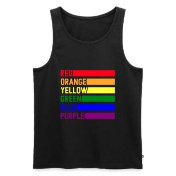 LGBTQ Rainbow Pride Gay Lesbienne LGBT Fier - Débardeur bio Premium Homme - noir - Devant - AI Model Male 178 light (178cm)
