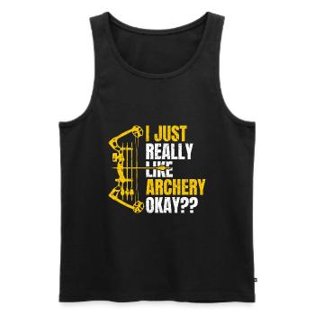 Archery Archer - Men's Premium Organic Tank Top - black - Front - Michal (187cm)