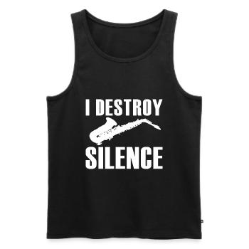 Saxophon - Männer Premium Bio Tank Top - Schwarz - Vorne - Michal (187cm)