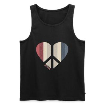 Peace Heart (Love Two Edition) - Débardeur bio Premium Homme - noir - Devant - AI Model Male 178 light (178cm)
