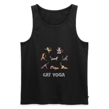Fun cats yoga gift - Men's Premium Organic Tank Top - black - Front - Michal (187cm)