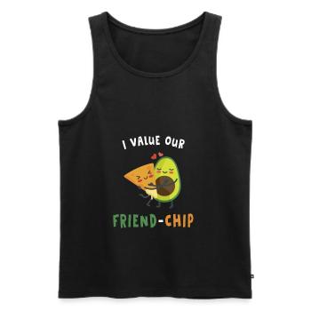 I Value Our Friend Chip Cute lustige Wortspiele - Männer Premium Bio Tank Top - Schwarz - Vorne - AI Model Male 178 light (178cm)