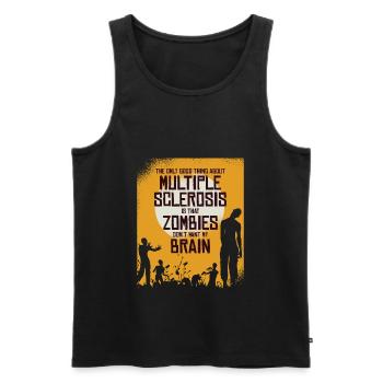La seule bonne chose à propos de MS est que les zombies ne veulent pas - Débardeur bio Premium Homme - noir - Devant - AI Model Male 178 light (178cm)