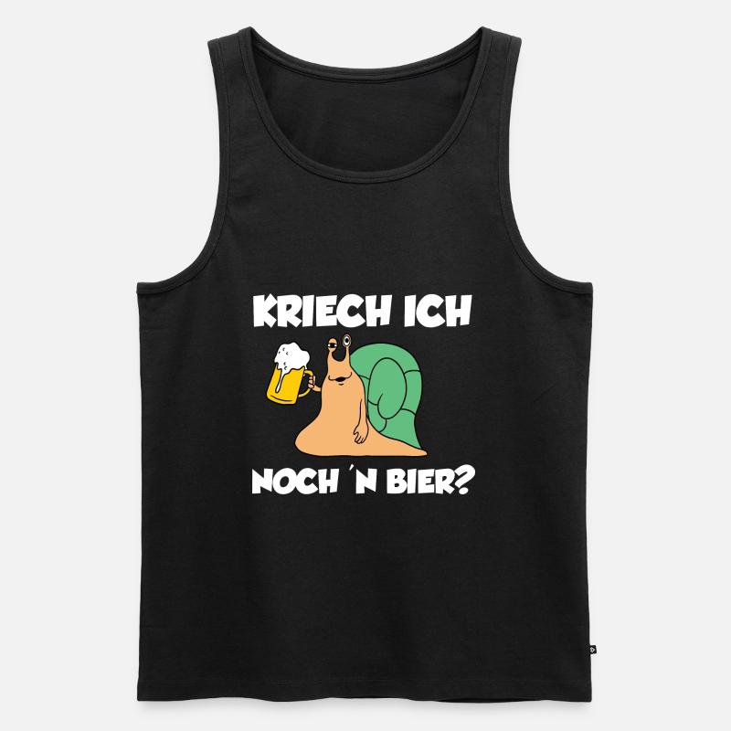 Kriech Ich Noch Ein Bier - Männer Premium Bio Tank Top - Schwarz