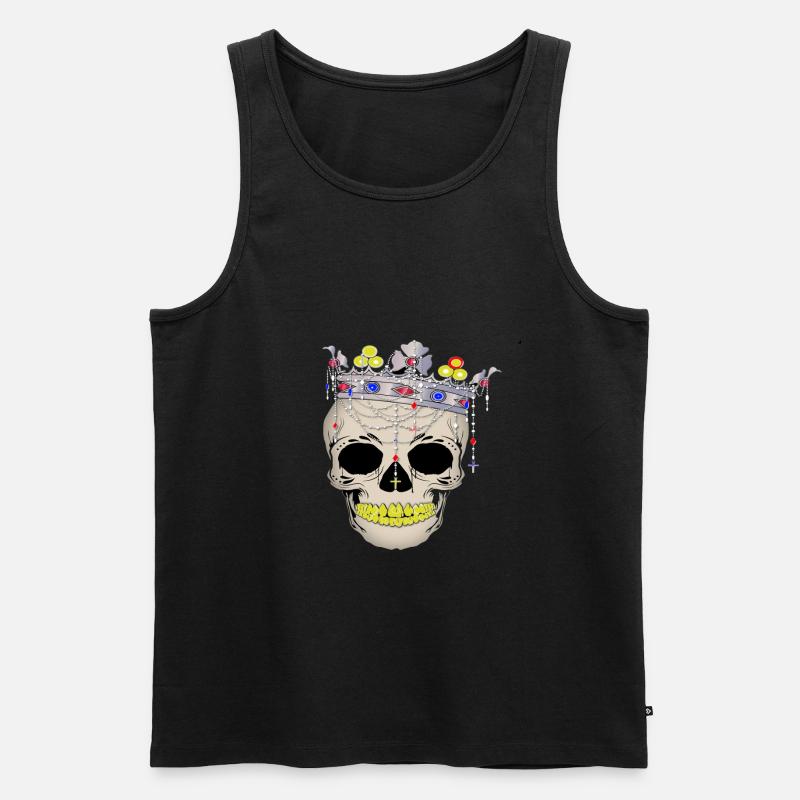 Totenkopf König - Männer Premium Bio Tank Top - Schwarz