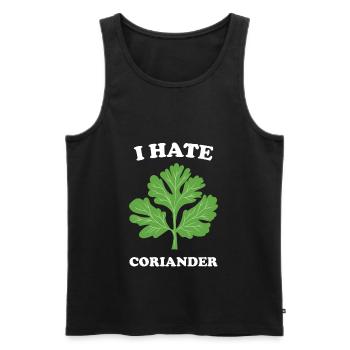 Coriander Gift Idea - I hate Coriander - Men's Premium Organic Tank Top - black - Front - AI Model Male 178 light (178cm)