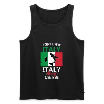 Italie en mal du pays - Débardeur bio Premium Homme - noir - Devant - Michal (187cm)