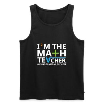 Mathe - Männer Premium Bio Tank Top - Schwarz - Vorne - Michal (187cm)