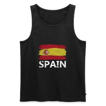 Drapeau espagnol - Débardeur bio Premium Homme - noir - Devant - Michal (187cm)