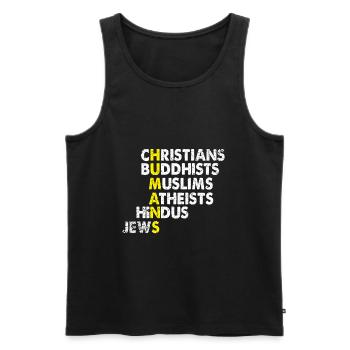 Religionen Gleichheit - Männer Premium Bio Tank Top - Schwarz - Vorne - AI Model Male 178 light (178cm)
