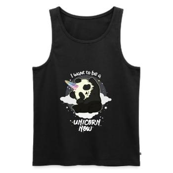 Funny panda bear gift - Men's Premium Organic Tank Top - black - Front - Michal (187cm)