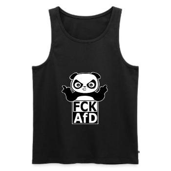 Panda - FCK AfD - Männer Premium Bio Tank Top - Schwarz - Vorne - AI Model Male 178 light (178cm)