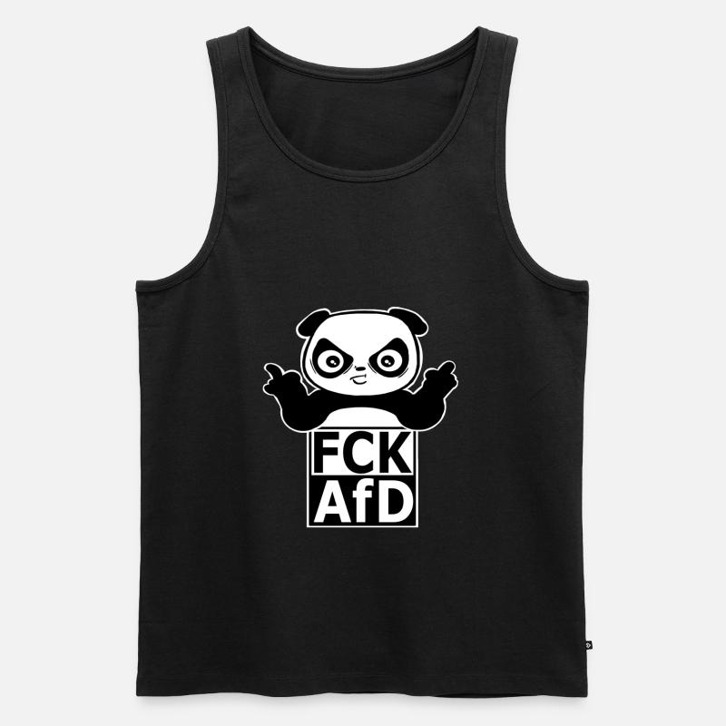 Panda - FCK AfD - Männer Premium Bio Tank Top - Schwarz