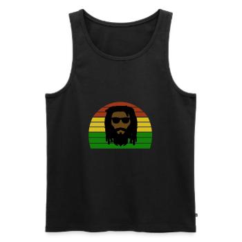 Rasta - Dreadlock - Raggae Rasta - Men's Premium Organic Tank Top - black - Front - AI Model Male 178 light (178cm)