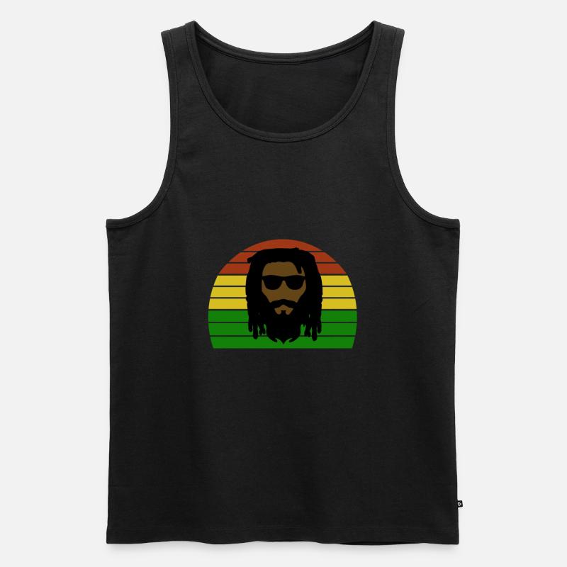 Rasta - Dreadlock - Raggae Rasta - Männer Premium Bio Tank Top - Schwarz