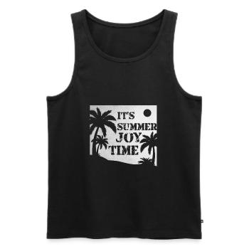 Its Summer Joy Time Beach Sun Warm - Men's Premium Organic Tank Top - black - Front - AI Model Male 178 light (178cm)