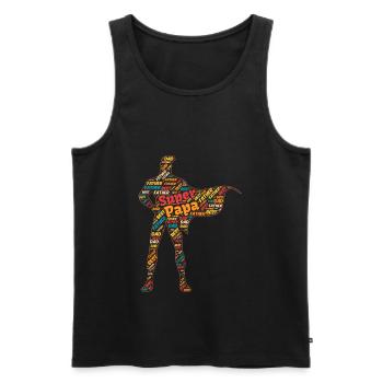 Super Papa Vatertag Held Papa Word Cloud Kunst - Männer Premium Bio Tank Top - Schwarz - Vorne - Michal (187cm)