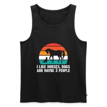 Amoureux des chevaux Équitation équestre - Débardeur bio Premium Homme - noir - Devant - Michal (187cm)