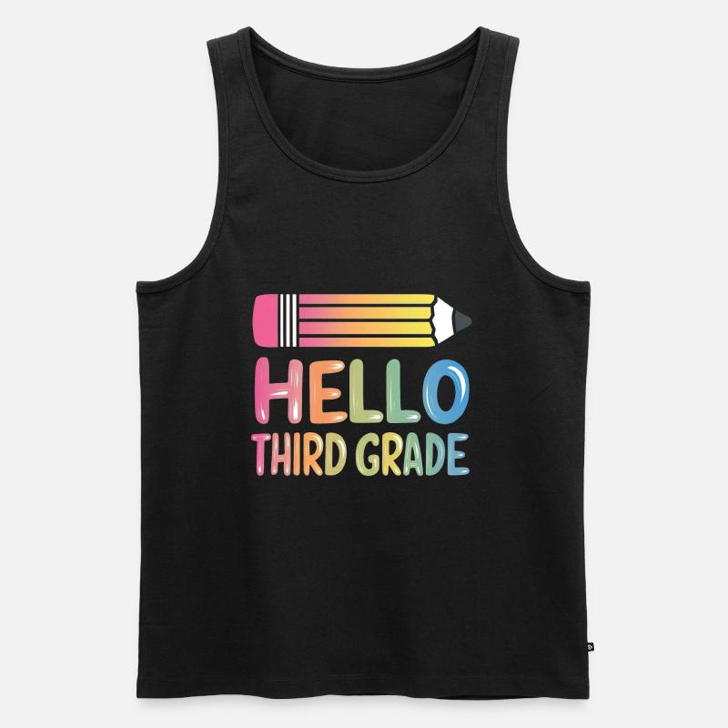 Hello Third Grade - Männer Premium Bio Tank Top - Schwarz