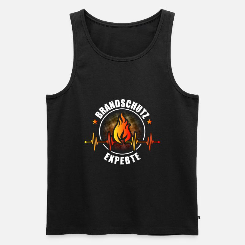 Brandschutz Experte Herzschlag - Männer Premium Bio Tank Top - Schwarz