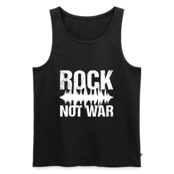 Rock Not War Rock N Roll Music - Men's Premium Organic Tank Top - black - Front - Michal (187cm)