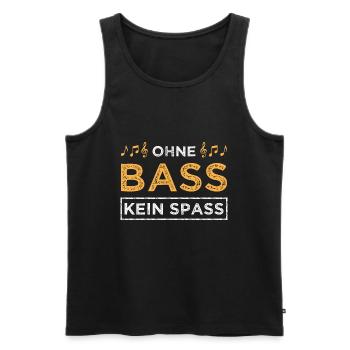 Ohne Bass kein Spaß - Musik Noten - Männer Premium Bio Tank Top - Schwarz - Vorne - Michal (187cm)