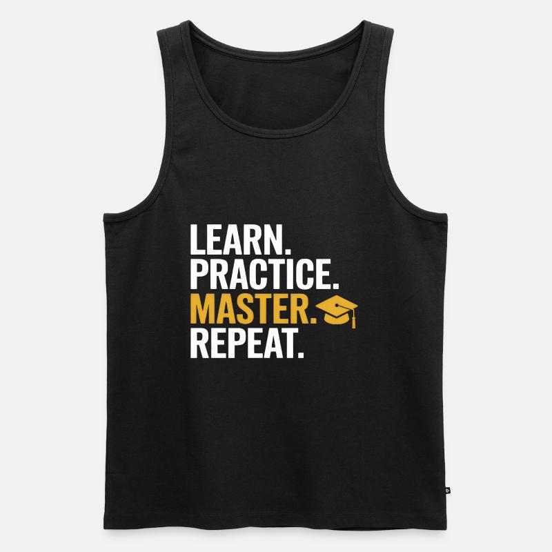 Learn Practice Master Repeat - Männer Premium Bio Tank Top - Schwarz