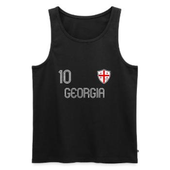 Georgien Fußball Mannschaft - Männer Premium Bio Tank Top - Schwarz - Vorne - AI Model Male 178 light (178cm)