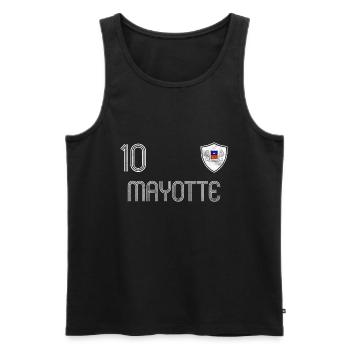 Mayotte Fußball Mannschaft - Männer Premium Bio Tank Top - Schwarz - Vorne - AI Model Male 178 light (178cm)