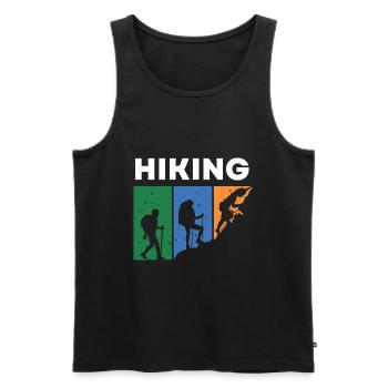 Leidenschaft für das Wandern - Männer Premium Bio Tank Top - Schwarz - Vorne - AI Model Male 178 light (178cm)