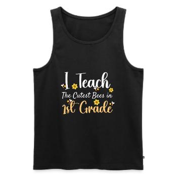 I Teach The Cutest Bees In 1st Grade - Men's Premium Organic Tank Top - black - Front - Michal (187cm)